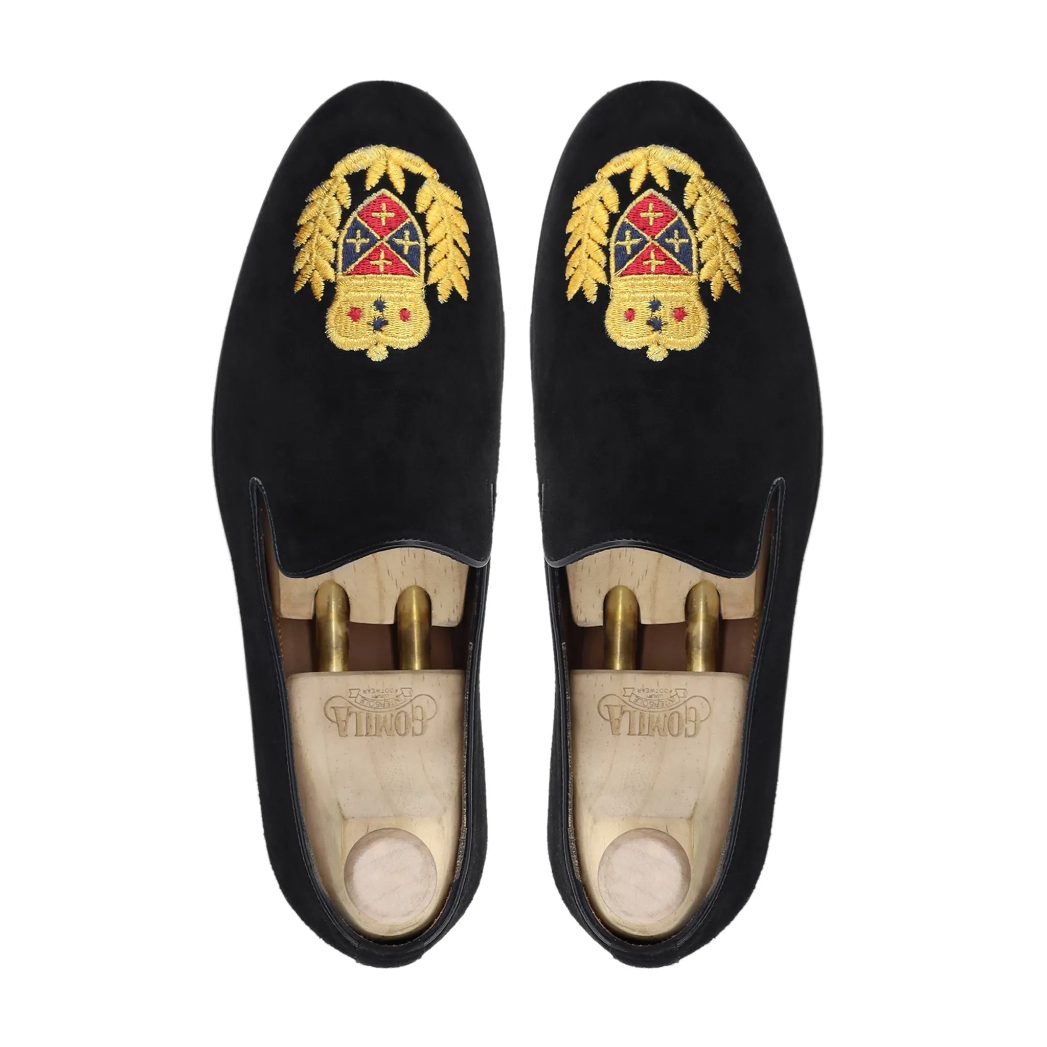Akuza - Men's Black Kid Suede Loafer
