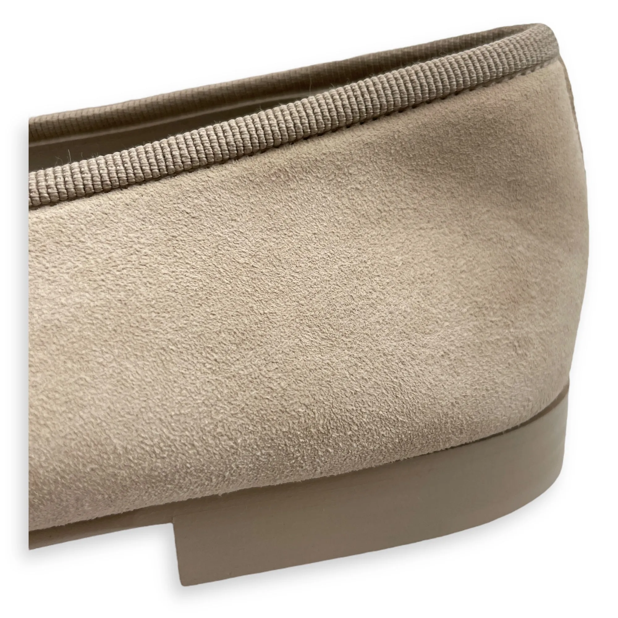 Ballerina 36.5C Grey Flats in Suede Leather