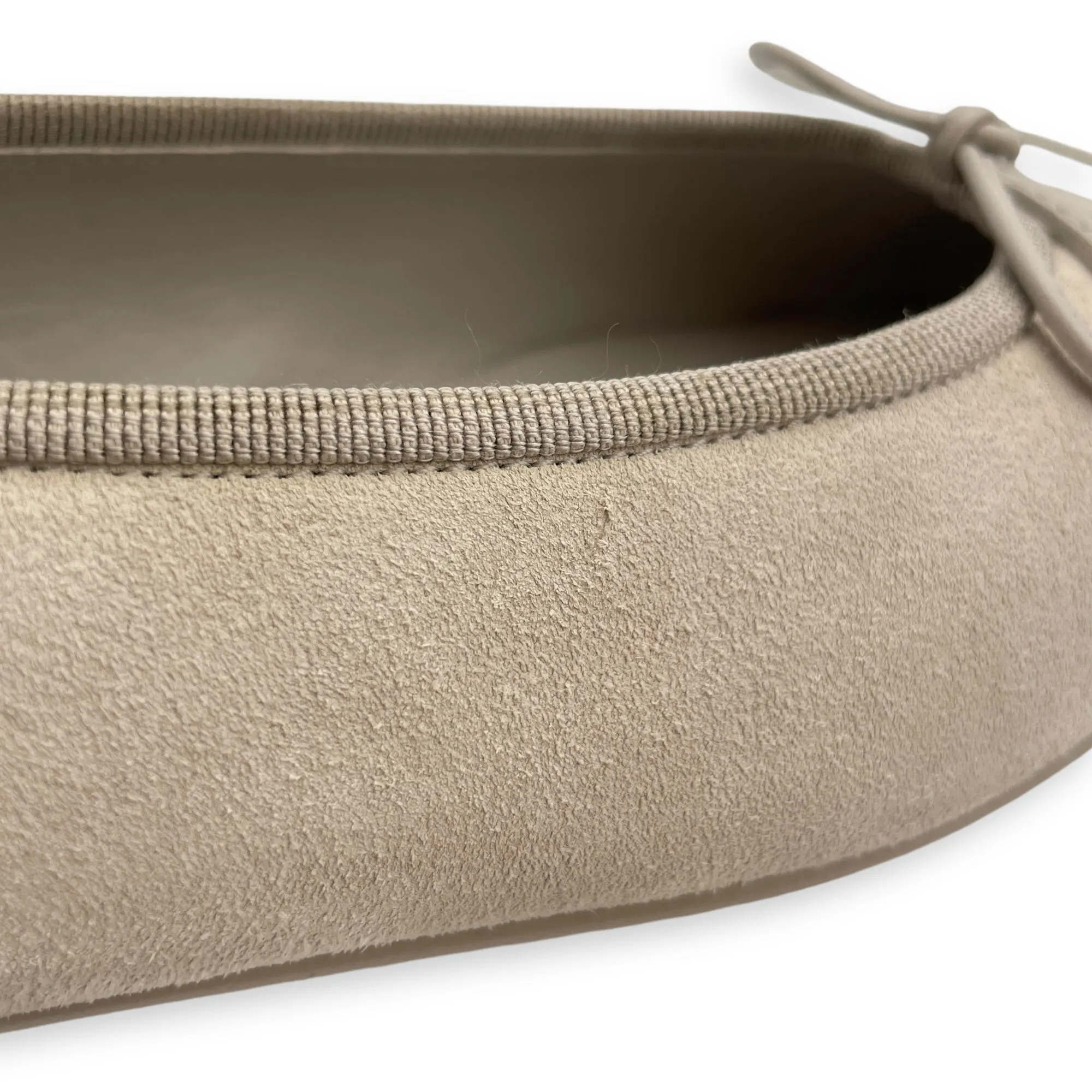 Ballerina 36.5C Grey Flats in Suede Leather