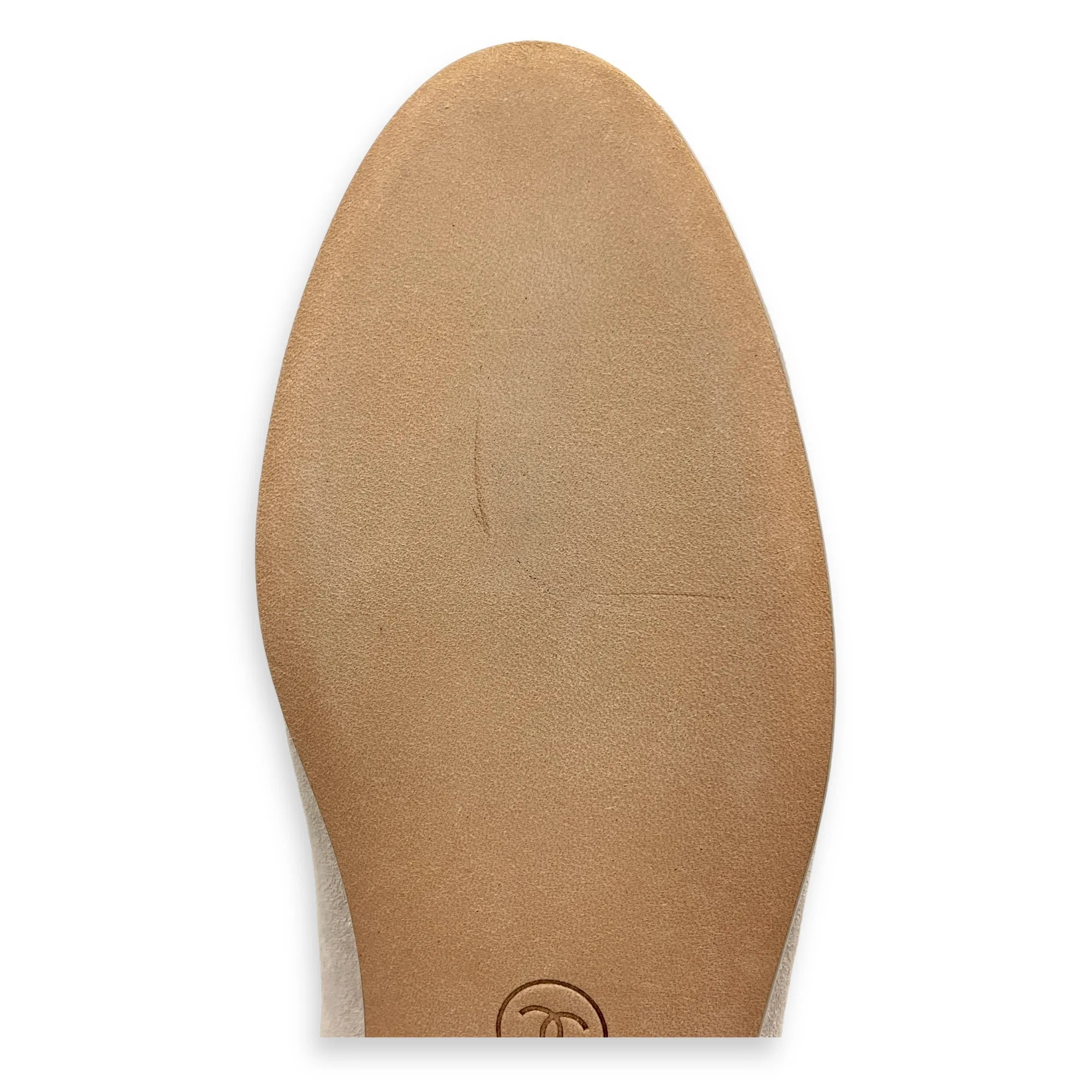 Ballerina 36.5C Grey Flats in Suede Leather