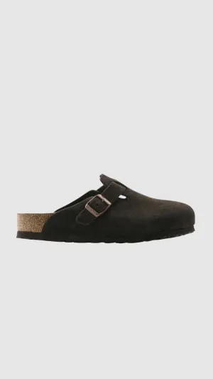 Birkenstock Boston SFB in Mocha Suede Leather Narrow