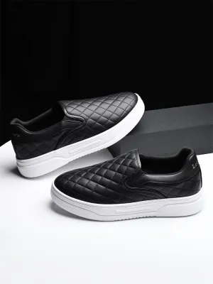 Black Slip-On Sneakers For Men