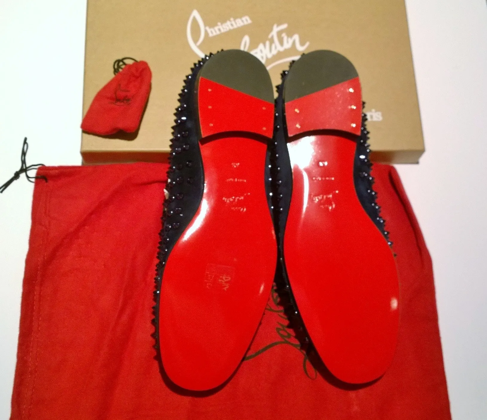 Christian Louboutin Rollerboy Spikes Dark Blue Suede Loafers navy shoes Dandelion