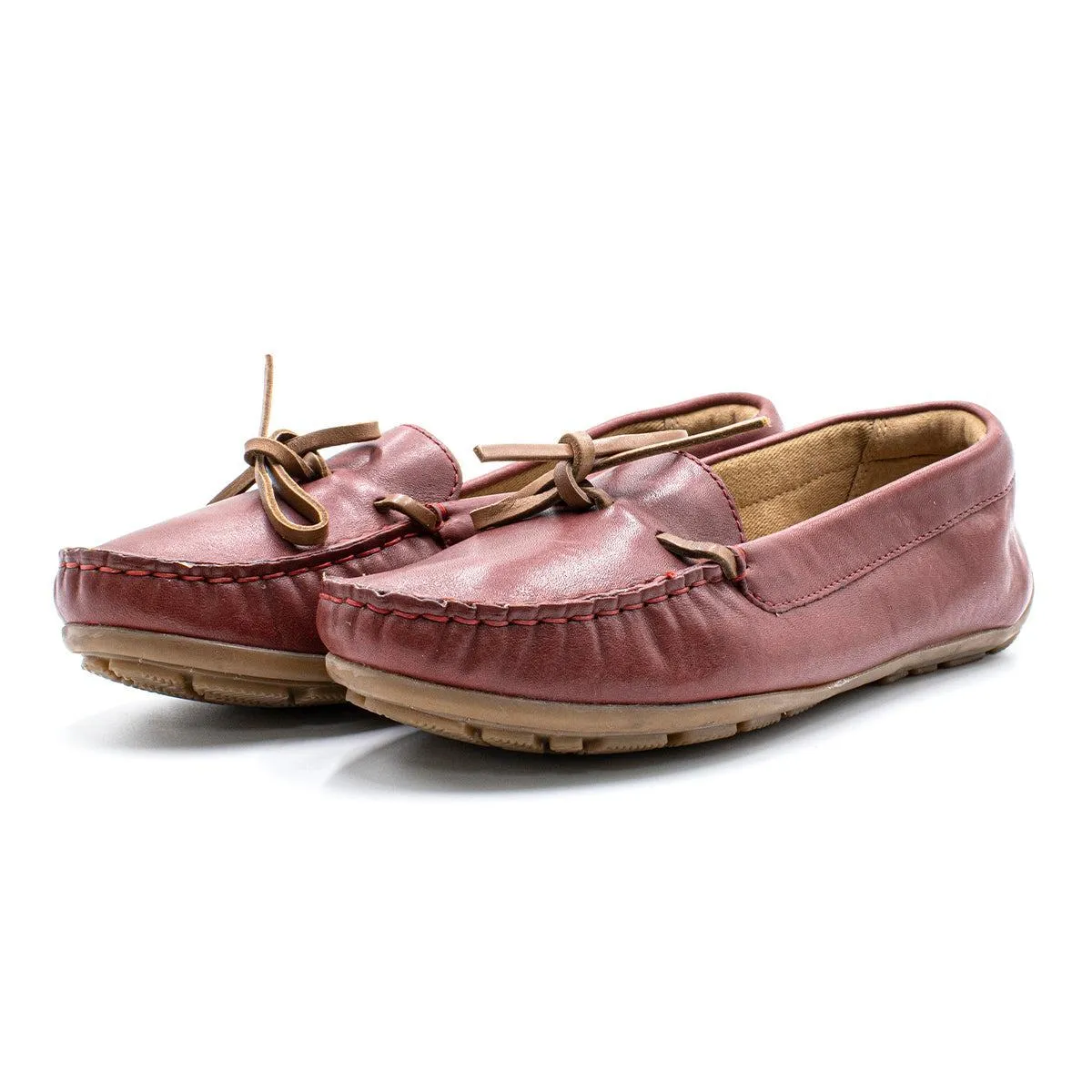 Clarks Slipon Loafers Leather Red Colour For Women