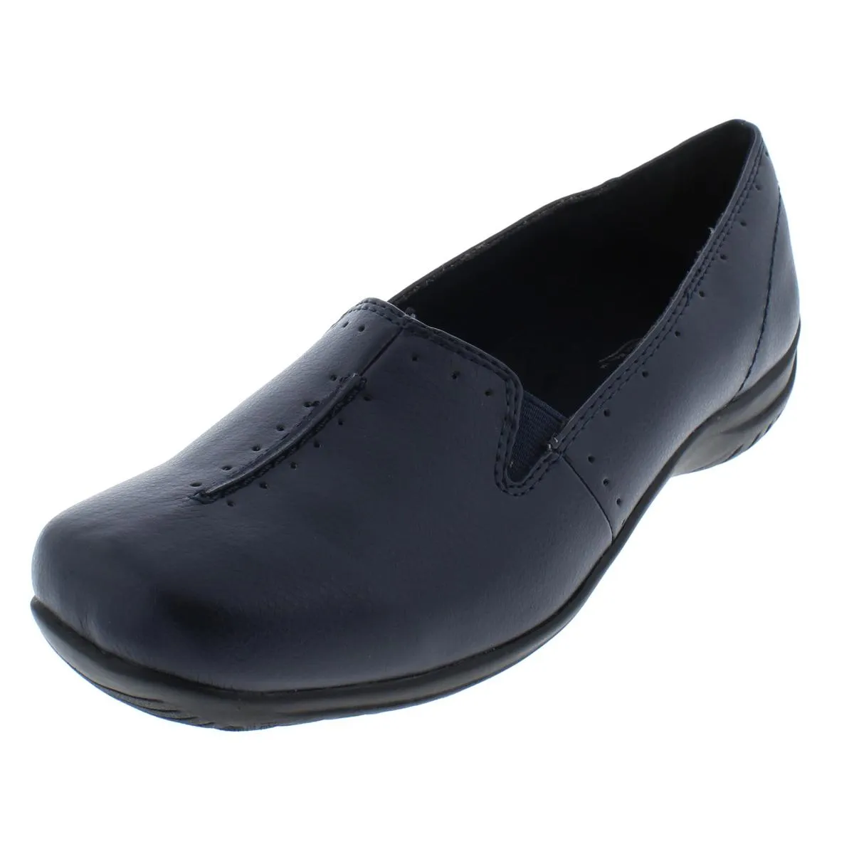 Easy Street Womens Purpose Faux Leather Square Toe Loafers