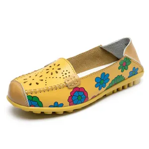 Easy To Put On Perforated Loafers For Pregnant Women Seniors