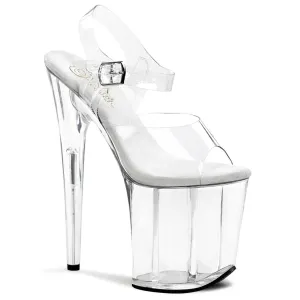 FLAMINGO-808 Clear Ankle Peep Toe High Heel