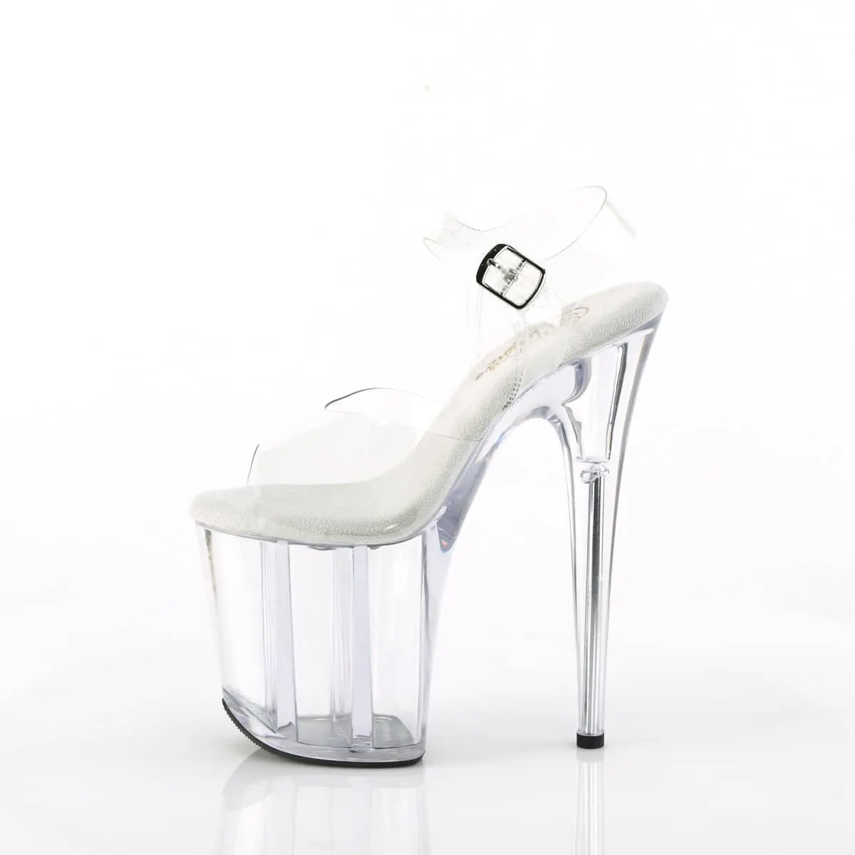 FLAMINGO-808 Clear Ankle Peep Toe High Heel