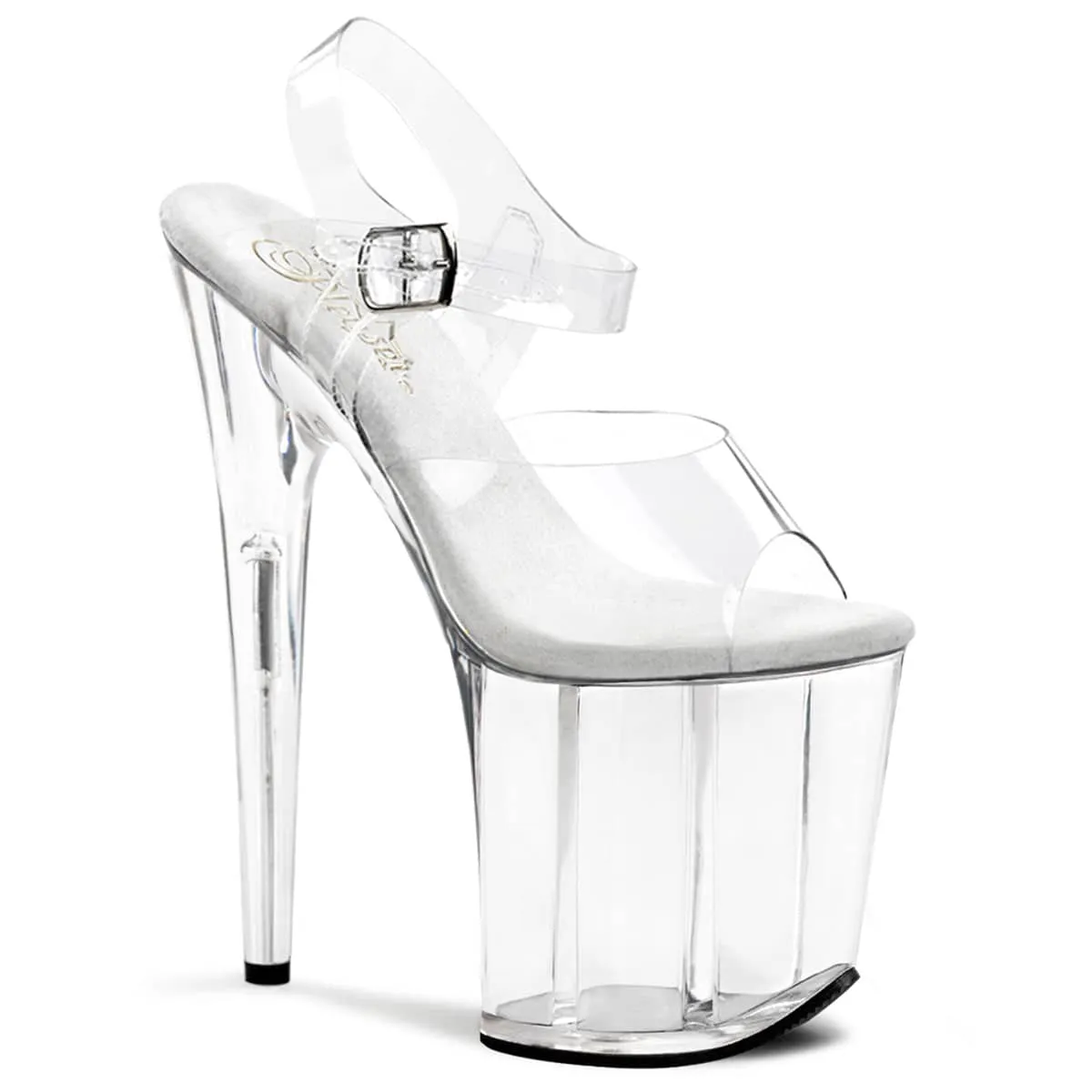 FLAMINGO-808 Clear Ankle Peep Toe High Heel