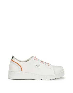Fluchos Women's Pompas Sneakers- Blanco Naranja