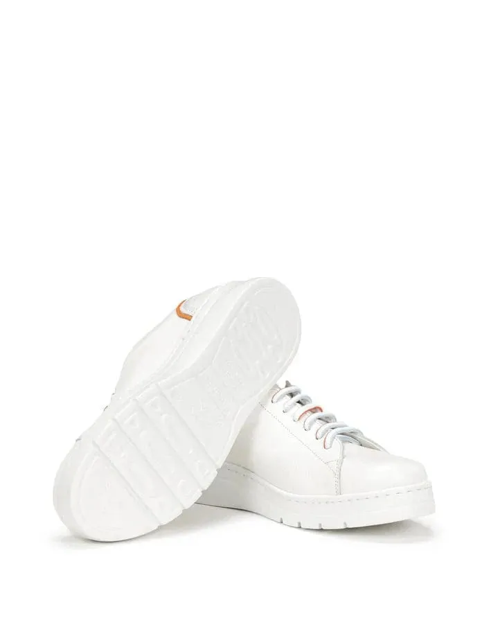 Fluchos Women's Pompas Sneakers- Blanco Naranja