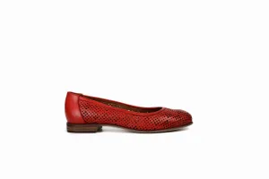 FOOT FEDERATION OPENWORK FLAT WOMEN'S SHOE RED