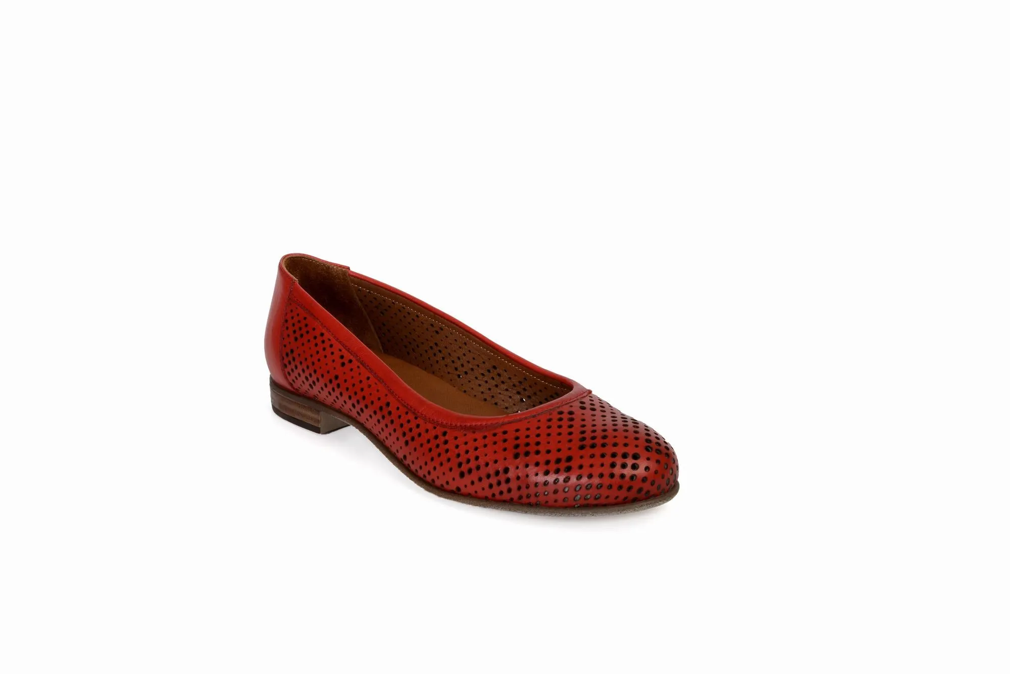 FOOT FEDERATION OPENWORK FLAT WOMEN'S SHOE RED