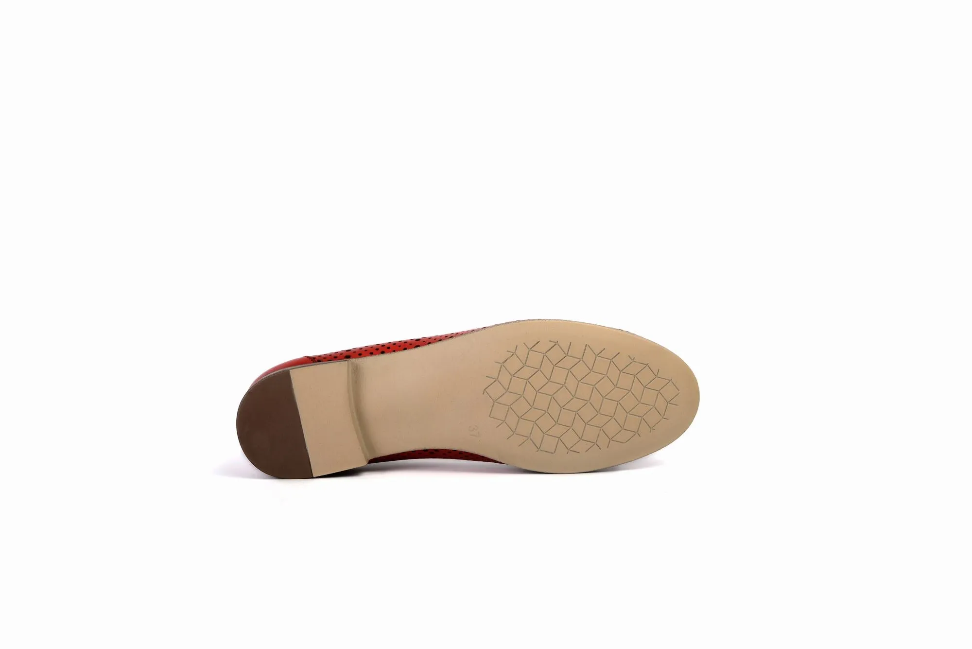 FOOT FEDERATION OPENWORK FLAT WOMEN'S SHOE RED