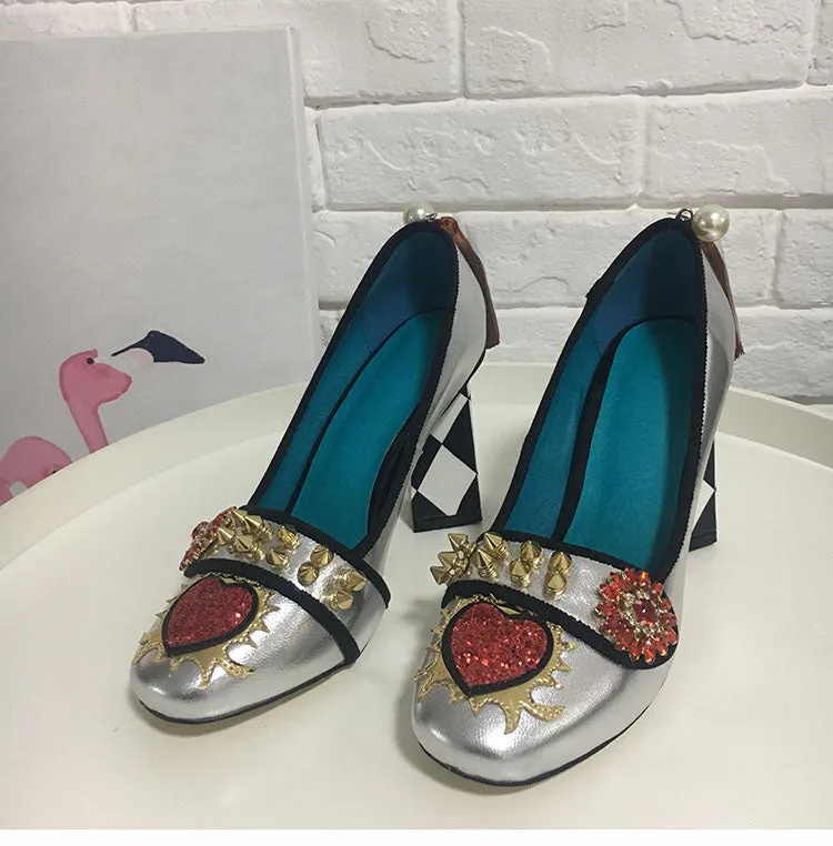 Harmony Fancy Rivet Tassel Chunky Heels