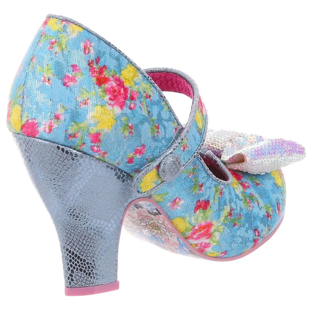 Irregular Choice Womens Fancy That High Heeled Shoe - Blue Floral