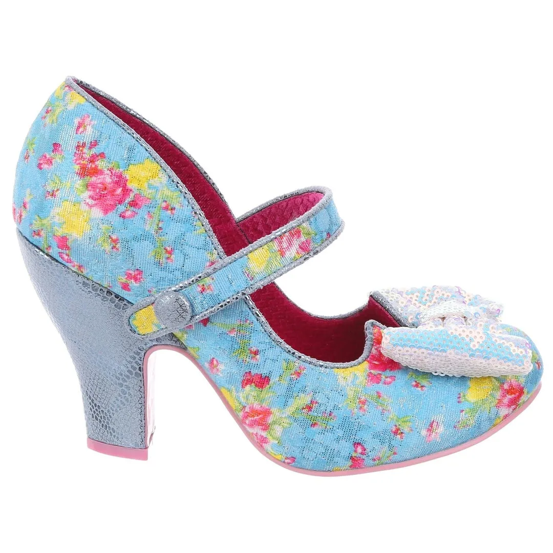 Irregular Choice Womens Fancy That High Heeled Shoe - Blue Floral