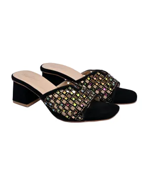 KP-1146-Black Women Casual Slipper Heels