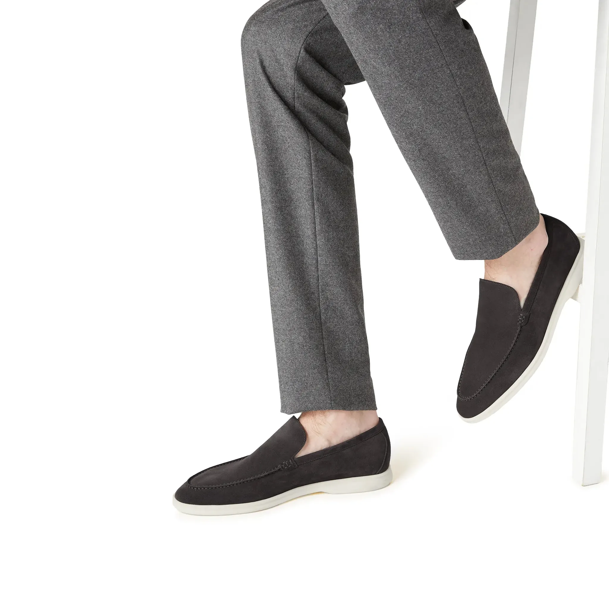 Loro Piana Summer Walk Suede Caviar Loafers