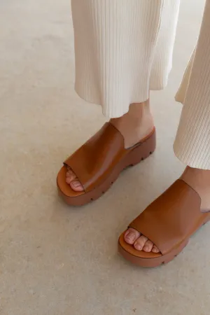 NAKED FEET - DRIFT in CAMEL Platform Sandals
