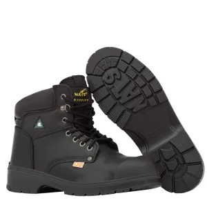 Nats Men's Safety Work Boots S310 | CSA Approved 6" Full Grain Leather Steel Cap and Sole, Durable, Dual Density PU Sole | Sizes 7-13
