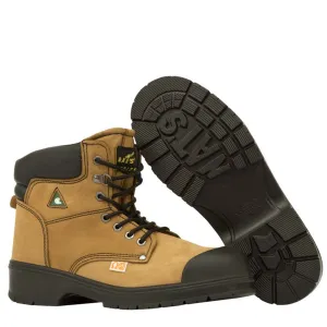 Nats Men's Safety Work Boots S346 | CSA 6" Nubuck Leather Steel Cap and Sole, Dual Density PU Sole, Oil Resistant, Durable | Sizes 7-13