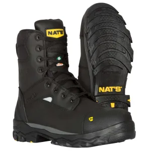 Nats Men's Safety Work Boots s626 CSA 8" Full Grain Leather Steel Toe and Cap, Waterproof, Oil Resistant, Durable, Anti-Slip | Sizes 7-13