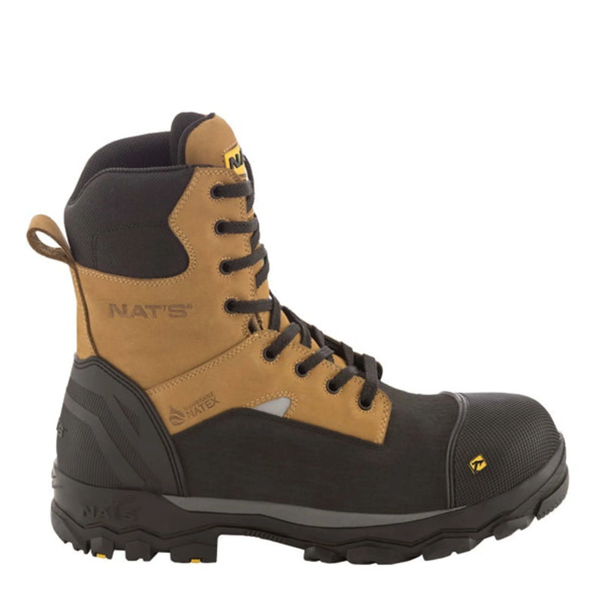 Nats Men's Safety Work Boots s626 CSA 8" Full Grain Leather Steel Toe and Cap, Waterproof, Oil Resistant, Durable, Anti-Slip | Sizes 7-13