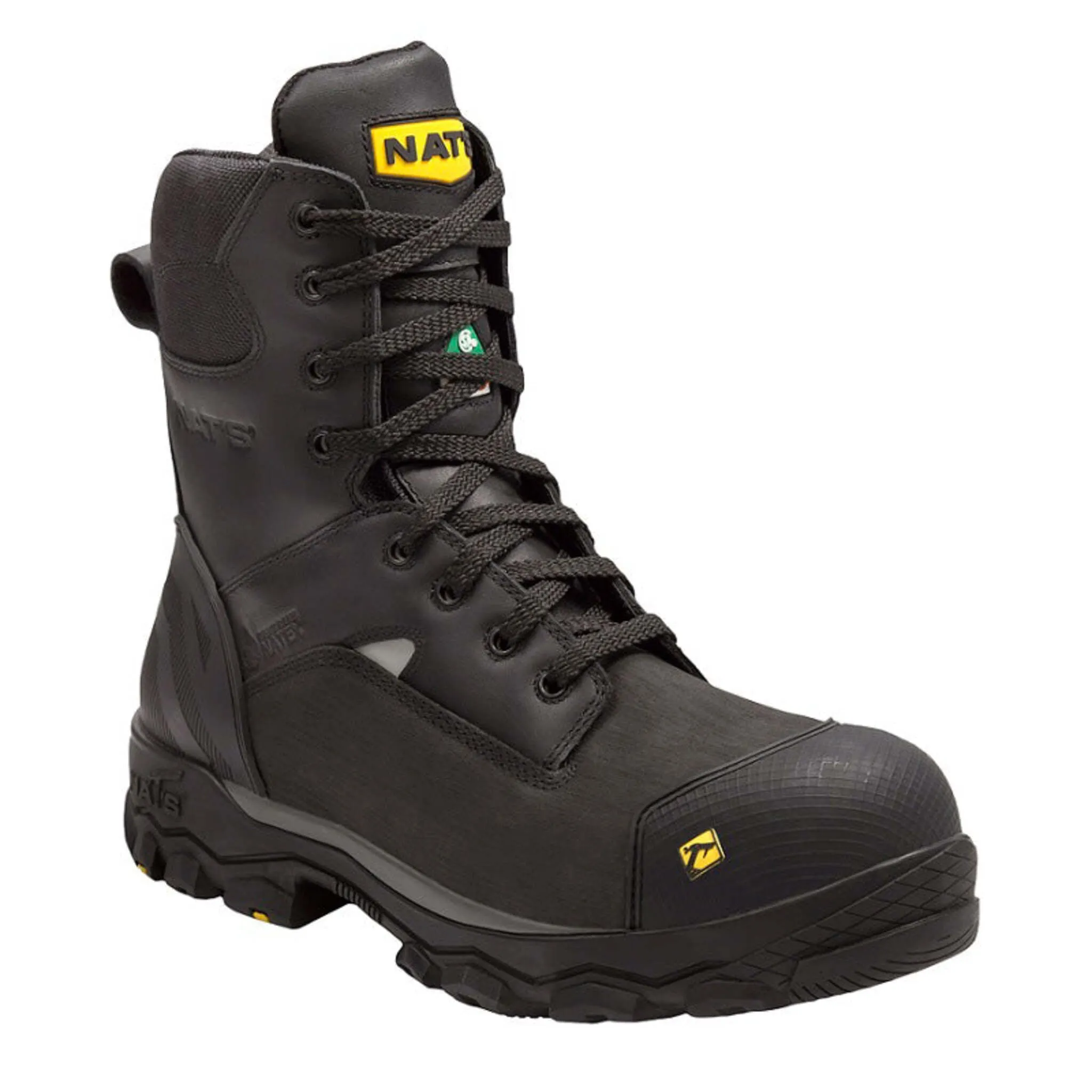 Nats Men's Safety Work Boots s626 CSA 8" Full Grain Leather Steel Toe and Cap, Waterproof, Oil Resistant, Durable, Anti-Slip | Sizes 7-13