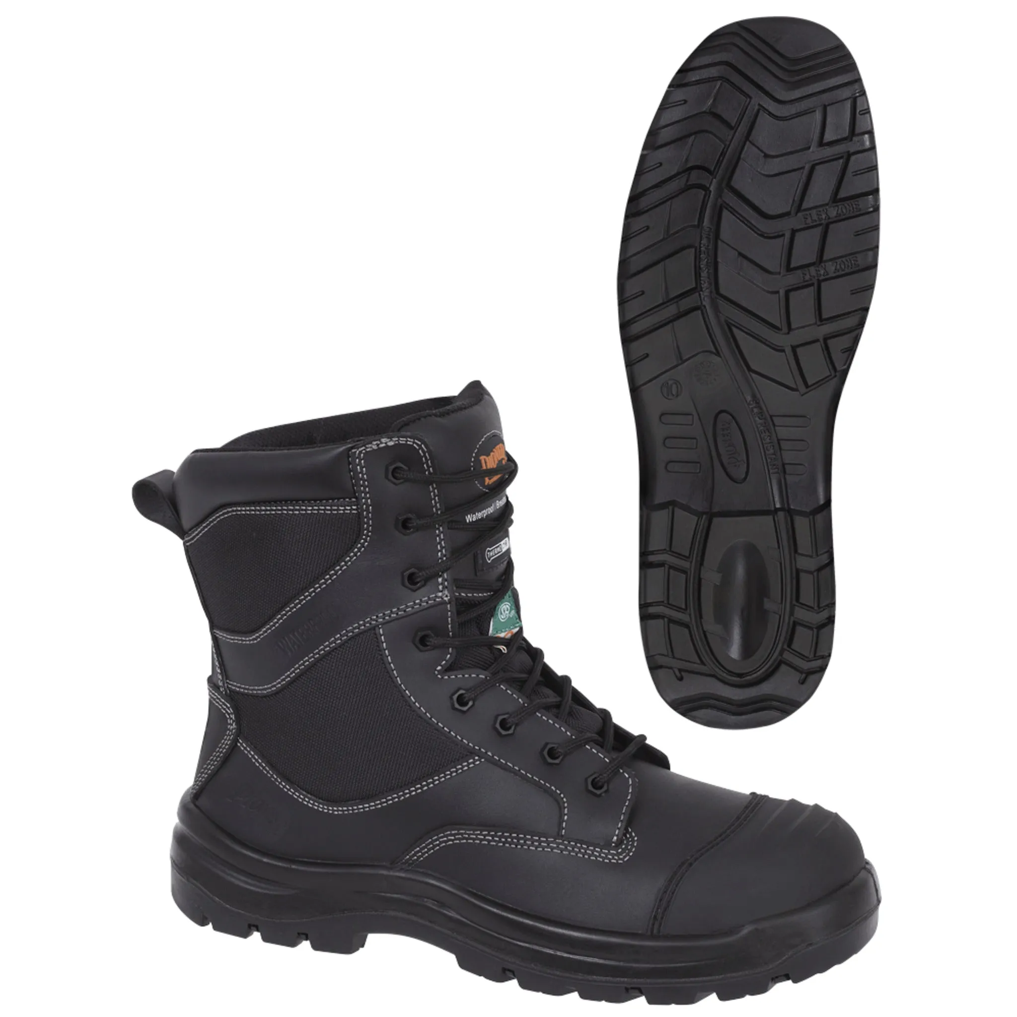Pioneer Men's Khyber 8" Metal-Free CSA Safety Work Boots, Waterproof Leather, Thermolite Insulation, Composite Toe, Shock Resistant, Durable | Sizes 7-14