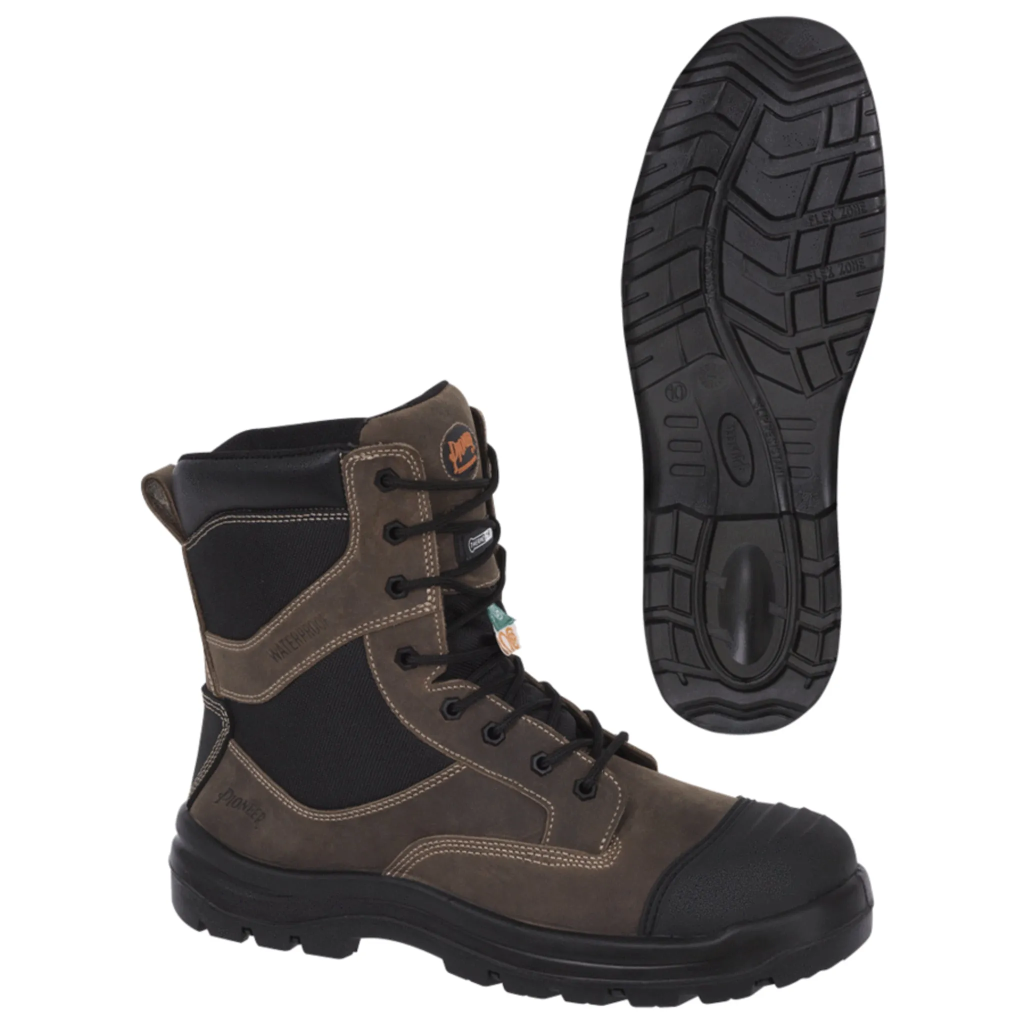 Pioneer Men's Khyber 8" Metal-Free CSA Safety Work Boots, Waterproof Leather, Thermolite Insulation, Composite Toe, Shock Resistant, Durable | Sizes 7-14