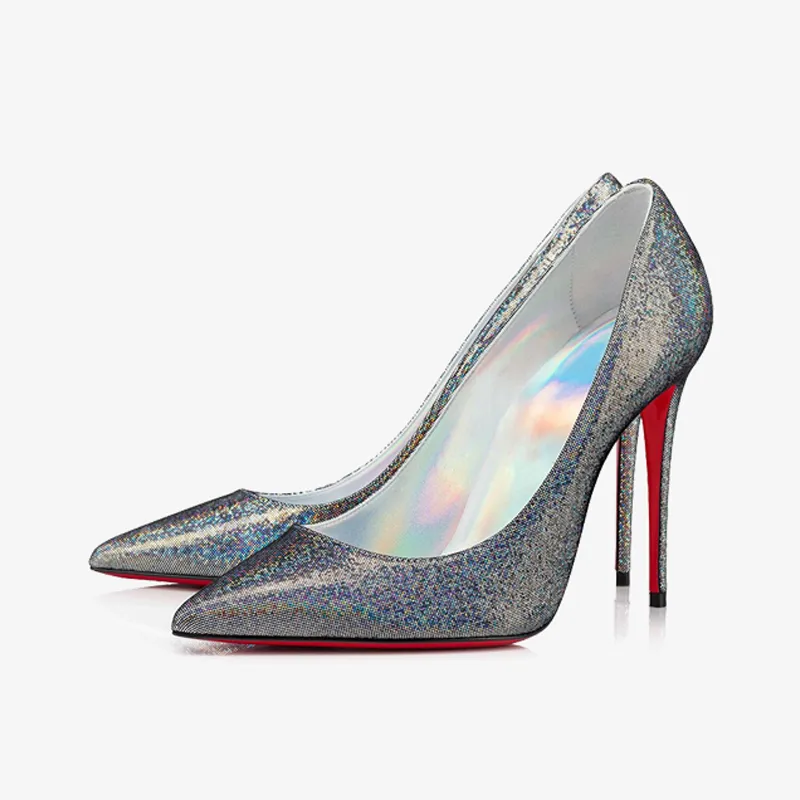 Pointy Pump with Silver-Tone