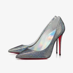 Pointy Pump with Silver-Tone