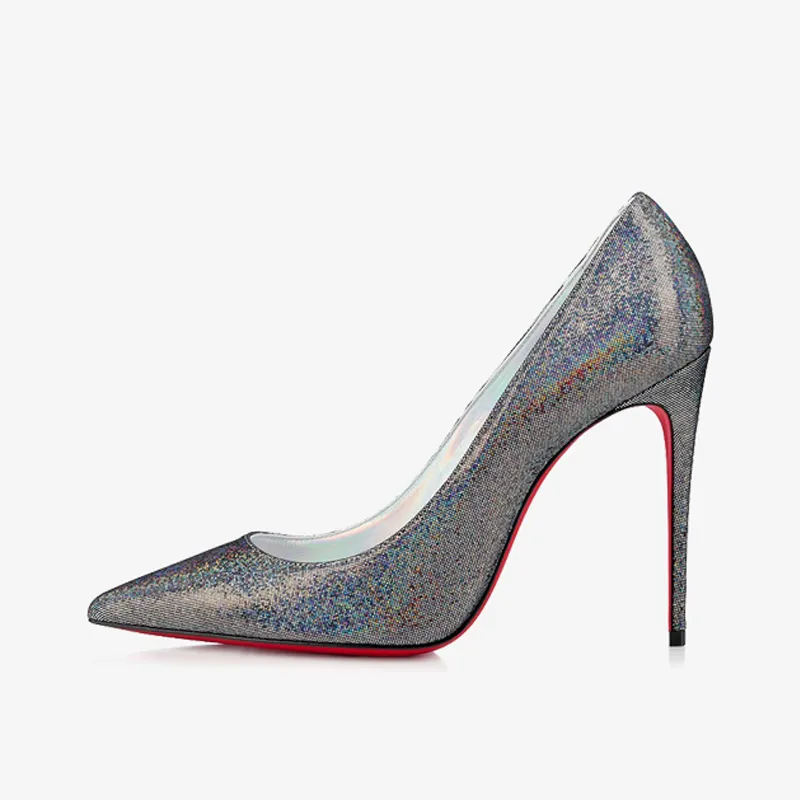 Pointy Pump with Silver-Tone
