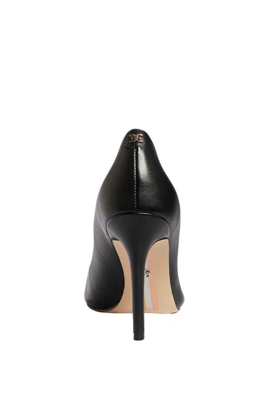 Sam Edelman Hazel Taper Toe Heeled Pump - Black Leather