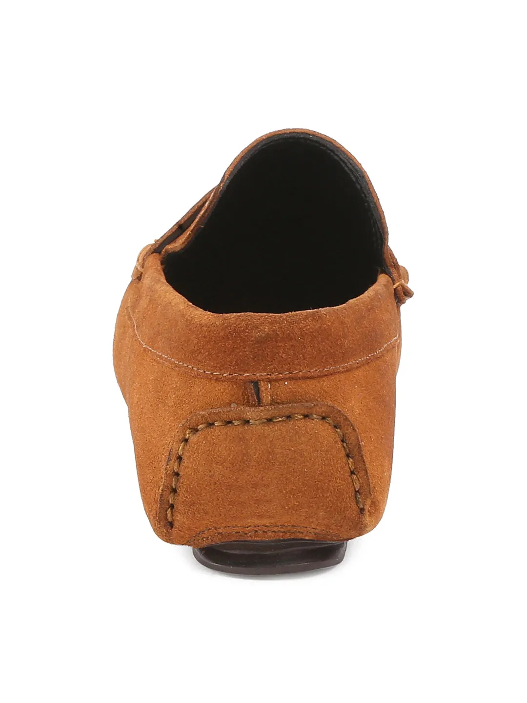 Tortilla Brown Handmade Italian Suede Leather Solid Penny Loafers