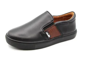 Venettini  Black Highshine Slip On With Brown Elastic Bruce