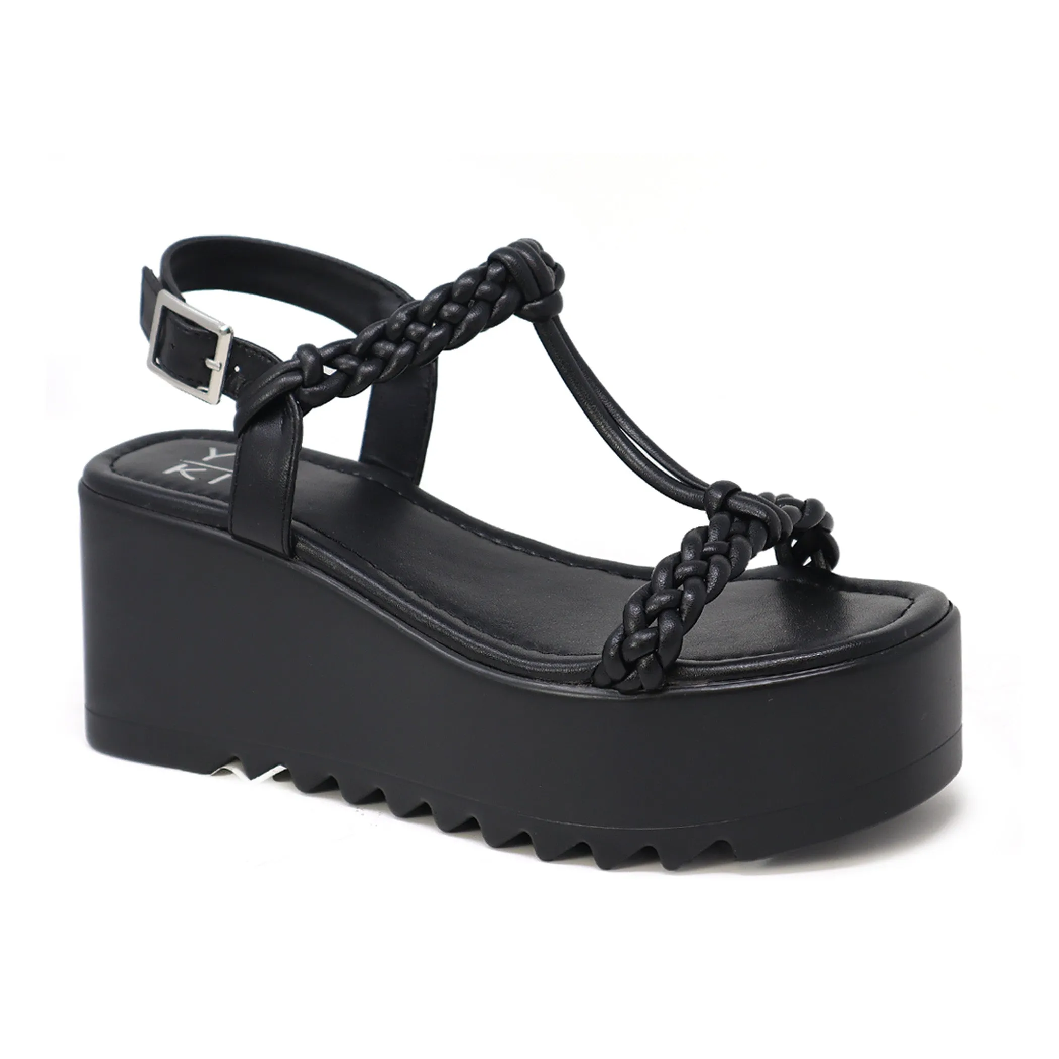 Women’s Bumble-05 Platform Wedge Sandals With Upper Braided Straps