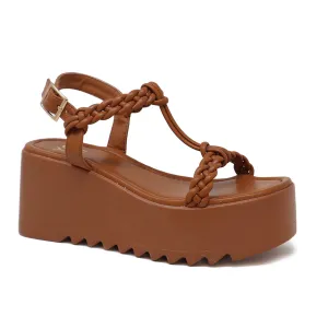 Women’s Bumble-05 Platform Wedge Sandals With Upper Braided Straps